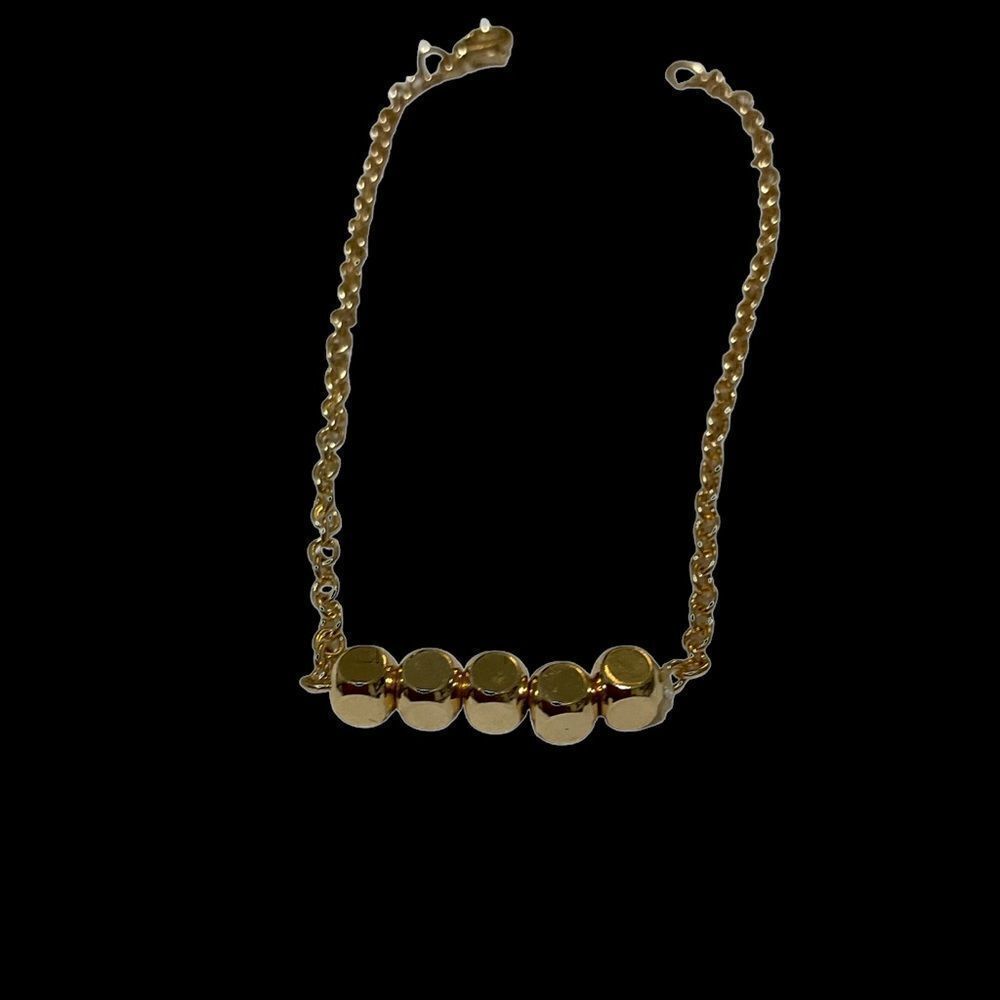 Gold Dainty Block Bracelet  
